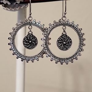 Sundance Sterling silver Mandala dangle earrings